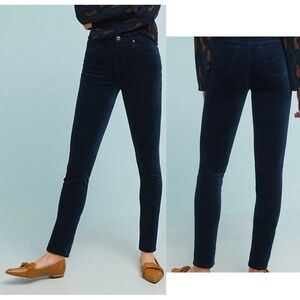 anthropologie Adriano Goldschmied blue velvet Stevie ankle Slim straight ankle